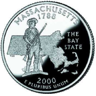 2000 Massachusetts State Quarter Choice BU