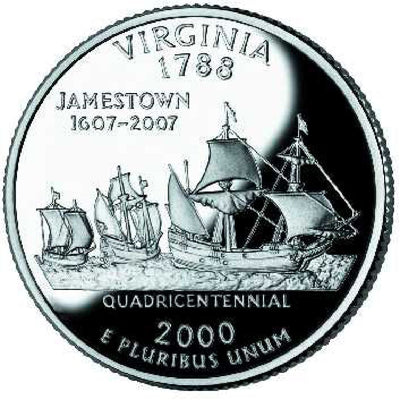2000 Virginia State Quarter Choice BU