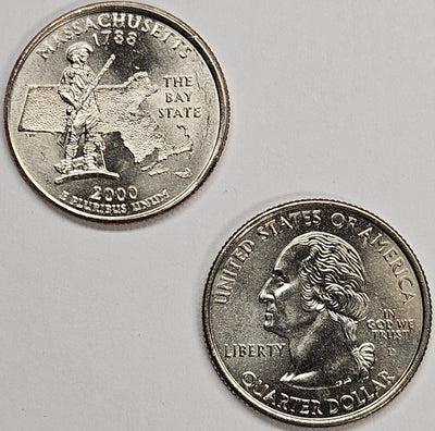 2000-P and D Pair Massachusetts State Quarters Choice BU