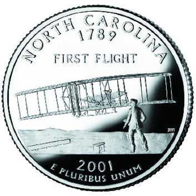 2001-D North Carolina State Quarter Choice BU