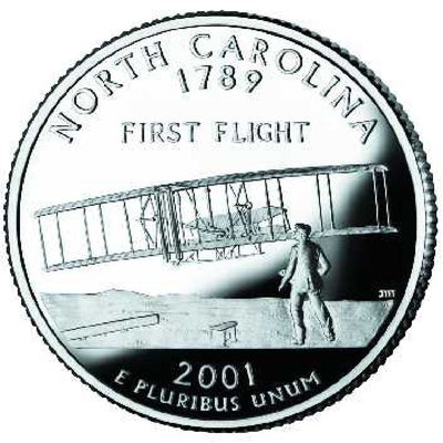 2001 North Carolina State Quarter Choice BU