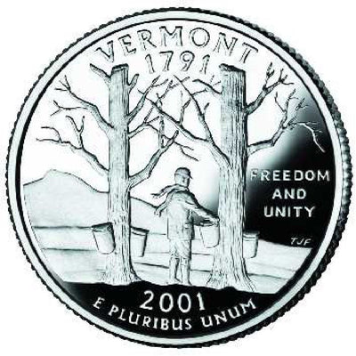 2001-D Vermont State Quarter Choice BU