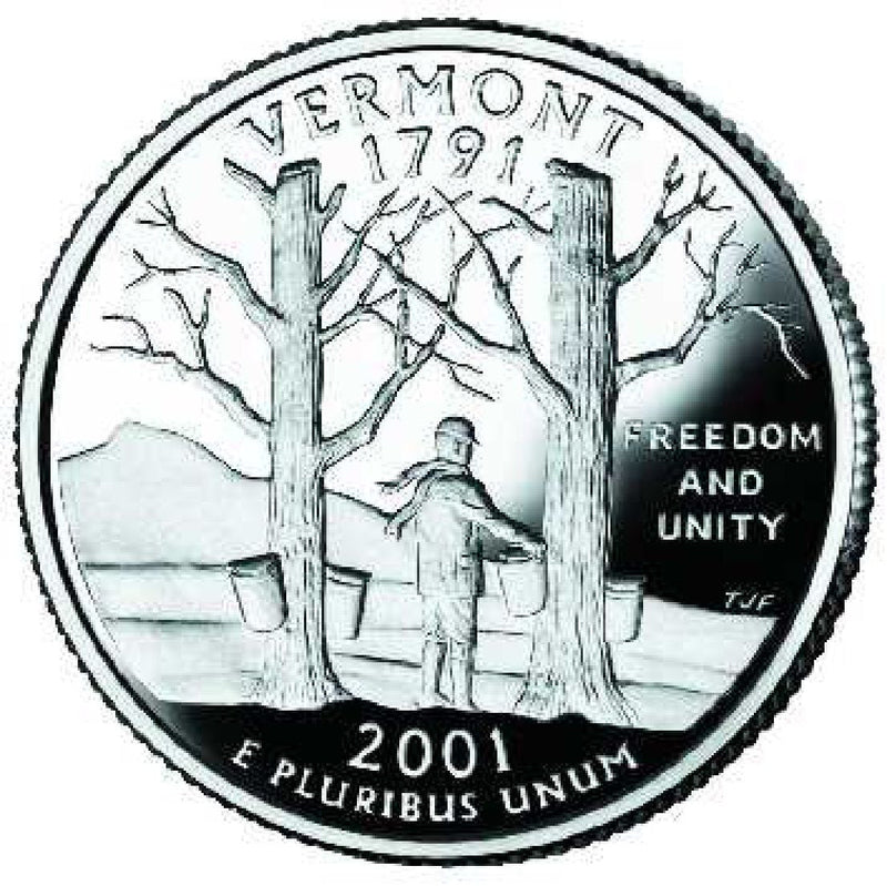 2001 Vermont State Quarter Choice BU