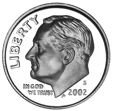 2002-S Roosevelt Dime Gem Brilliant Proof Silver