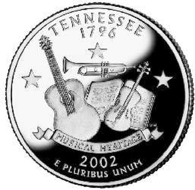 2002 Tennessee State Quarter Choice BU