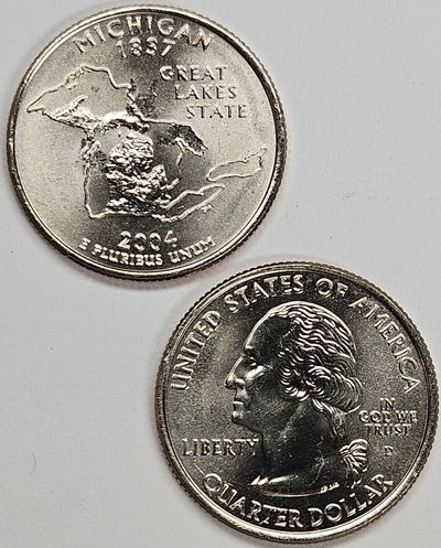 2004-P and D Pair Michigan State Quarters Choice BU