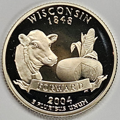 2004-S Wisconsin State Quarter Superb Brilliant Proof Silver
