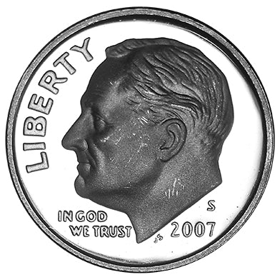 2007-S Roosevelt Dime Gem Brilliant Proof Silver
