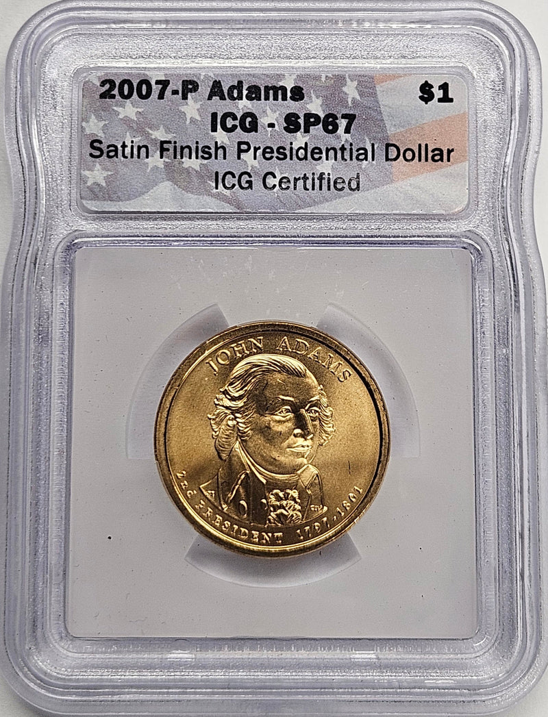 2007 John Adams Presidential Dollar ICG SP-67