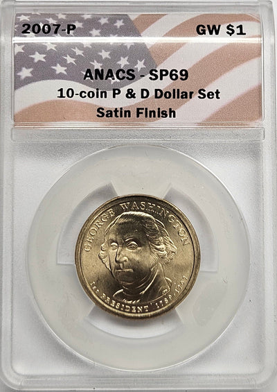 2007 George Washington Presidential Dollar ANACS SP-69