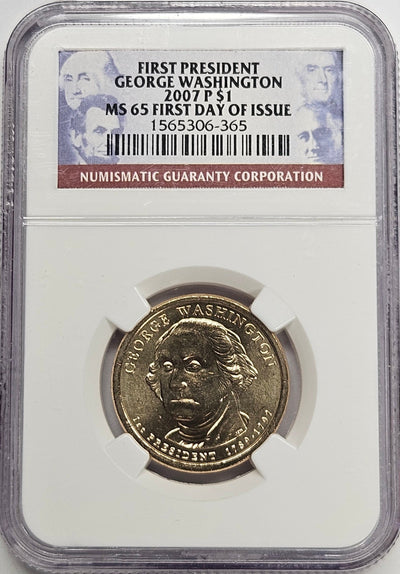 2007 George Washington Presidential Dollar NGC MS-65 First Day of Issue