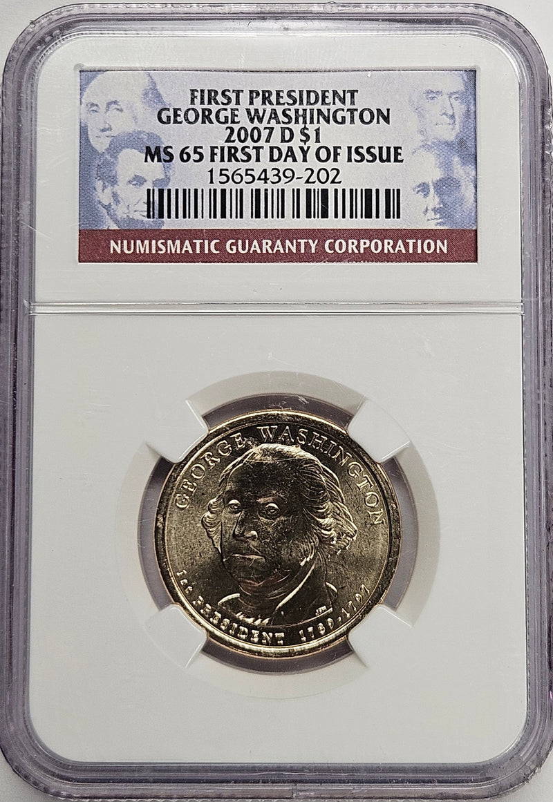 2007-D George Washington Presidential Dollar NGC MS-65 First Day of Issue