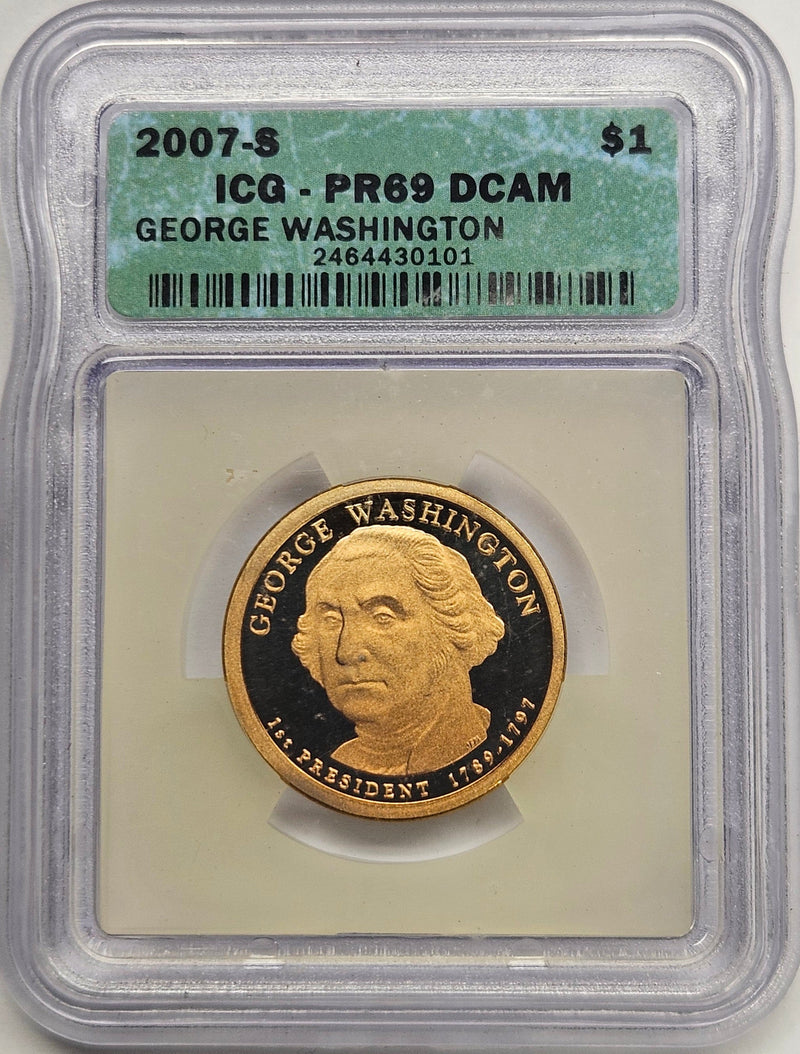2007-S George Washington Presidential Dollar ICG PR-69 DCAM (Green label)