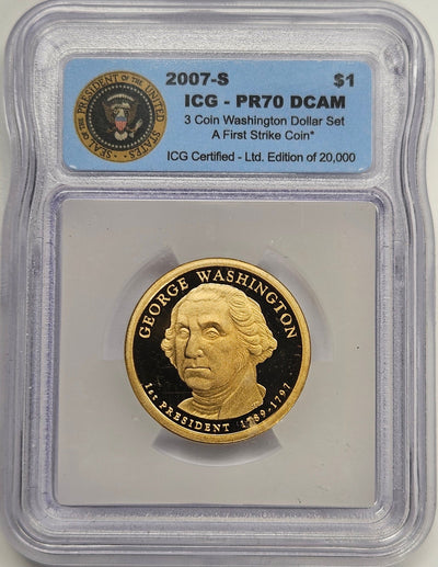 2007-S George Washington Presidential Dollar ICG PR-70 DCAM First Strike