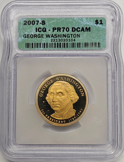 2007-S George Washington Presidential Dollar ICG PR-70 DCAM