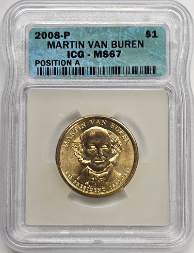 2008 Martin Van Buren Presidential Dollar ICG MS-67 Position A