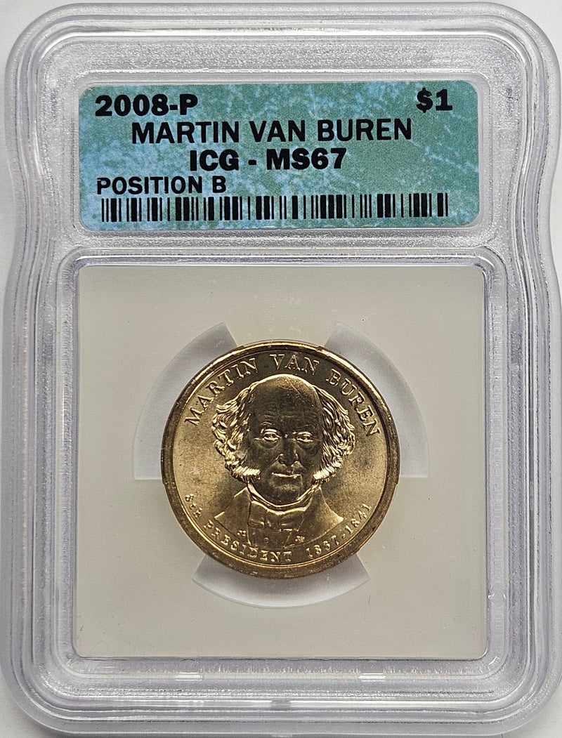 2008 Martin Van Buren Presidential Dollar ICG MS-67 Position B