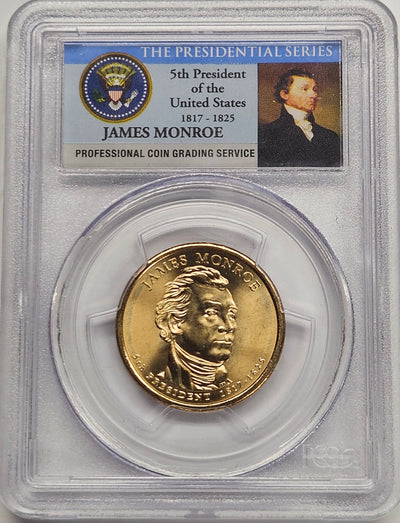 2008 James Monroe Presidential Dollar PCGS MS-66 First Day of Issue Position A