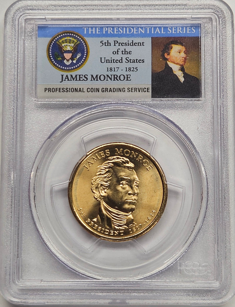2008 James Monroe Presidential Dollar PCGS MS-66 First Day of Issue Position A
