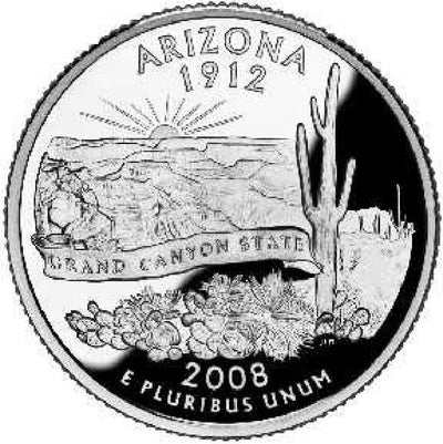 2008-D Arizona State Quarter Choice BU