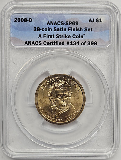2008-D Andrew Jackson Presidential Dollar ANACS SP-69 First Strike