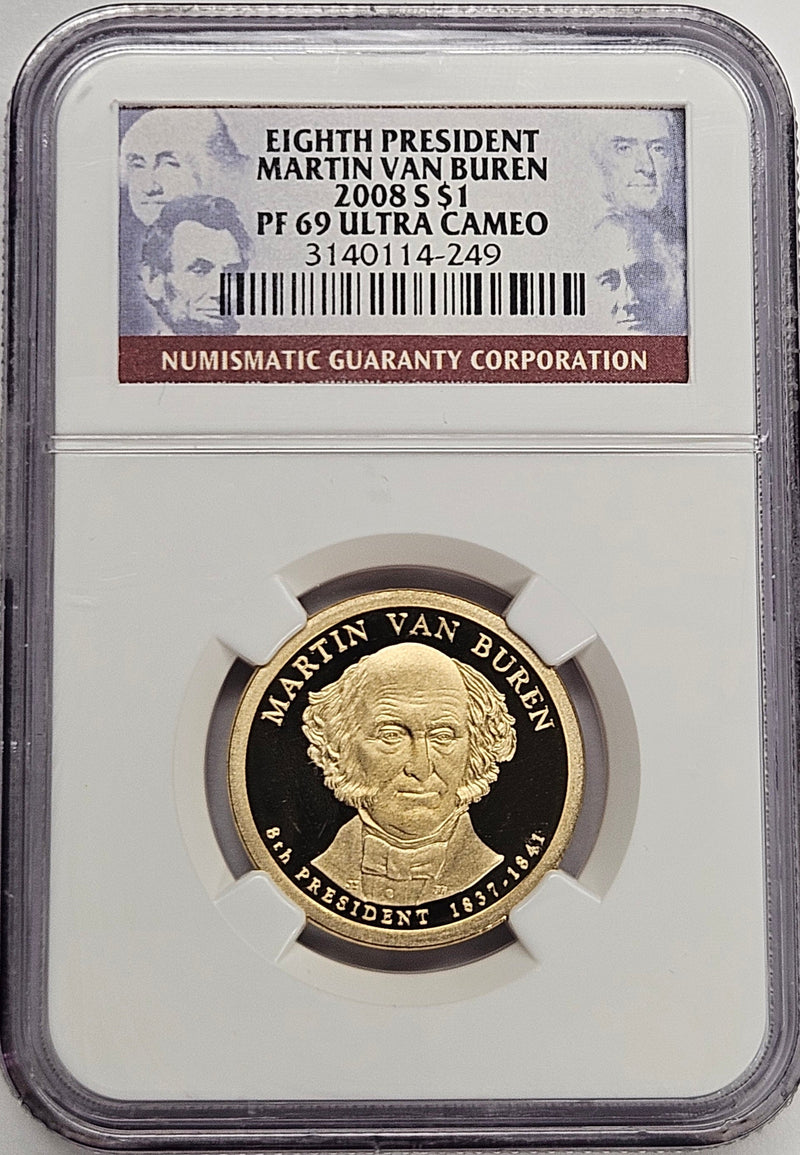 2008-S Martin Van Buren Presidential Dollar NGC PF-69 Ultra Cameo Eighth President