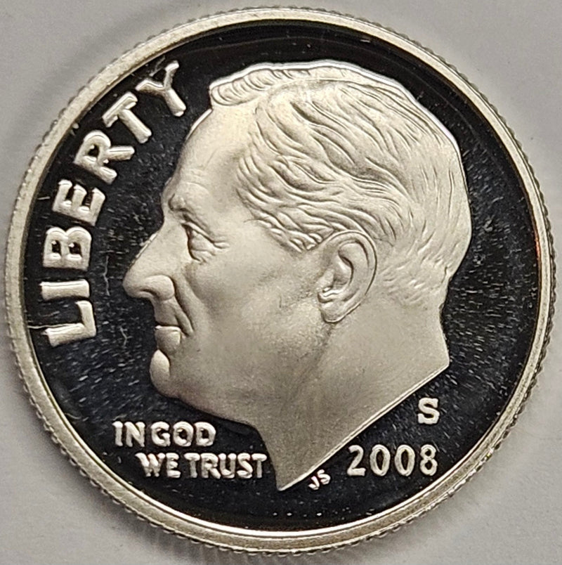 2008-S Roosevelt Dime . . . . Gem Brilliant Proof Silver