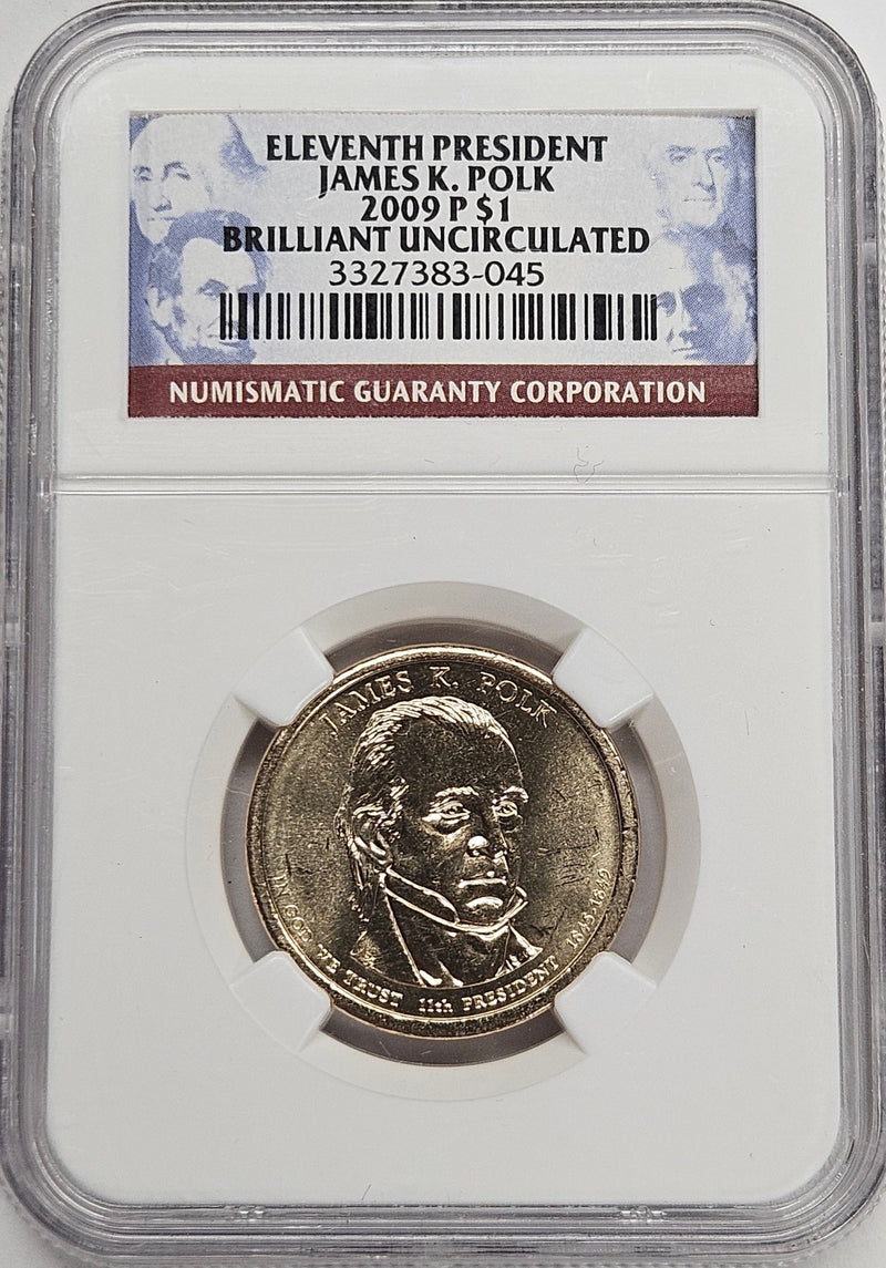 2009 James Polk Presidential Dollar NGC Brilliant Uncirculated