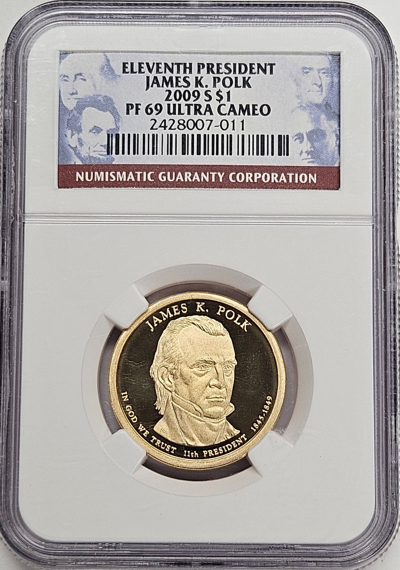 2009-S James Polk Presidential Dollar NGC PF-69 Ultra Cameo