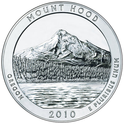 2010 Mt. Hood National Forest, OR Silver 5 oz Collector Edition Coin in Original U.S. Mint Box with COA