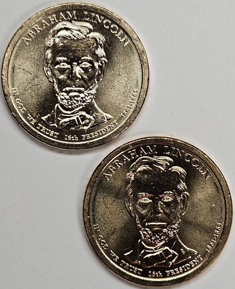 2010-P and D Pair Lincoln Presidential Dollars . . . . Choice Brilliant Uncirculated