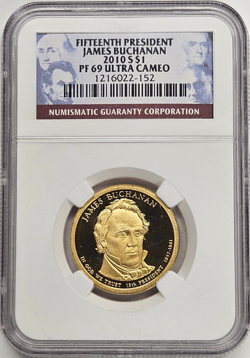 2010-S James Buchanan Presidential Dollar NGC PF-69 Ultra Cameo
