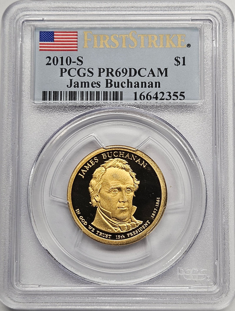 2010-S James Buchanan Presidential Dollar PCGS PR-69 DCAM First Strike