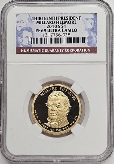 2010-S Millard Fillmore Presidential Dollar NGC PF-69 Ultra Cameo