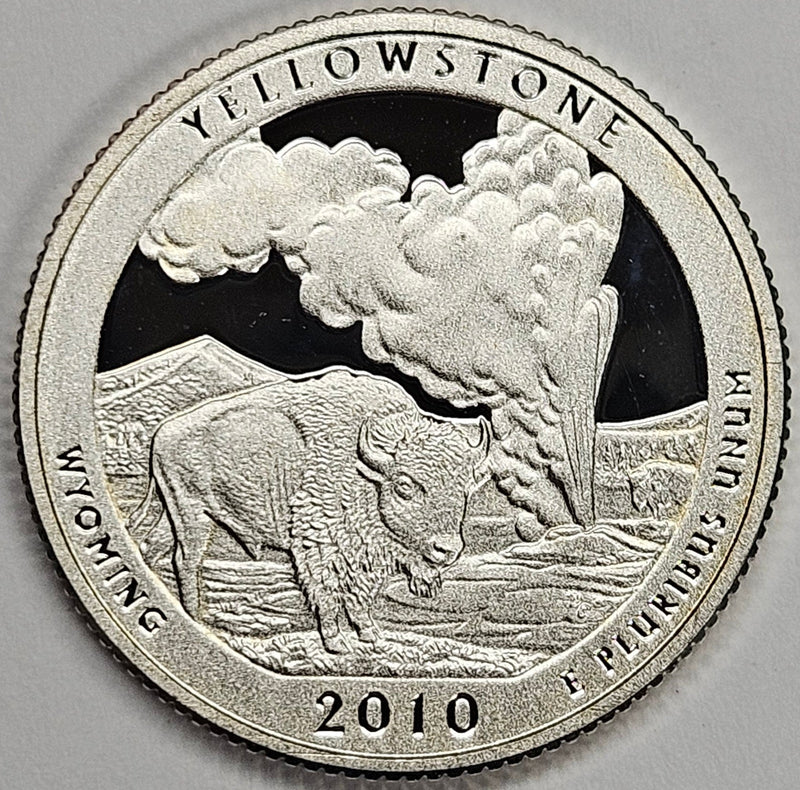 2010-S Yellowstone National Park, WY Quarter  Superb Brilliant Proof Silver