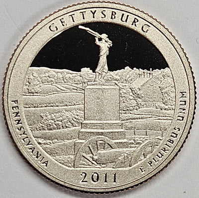 2011-S Gettysburg National Military Park, PA Quarter  Superb Brilliant Proof