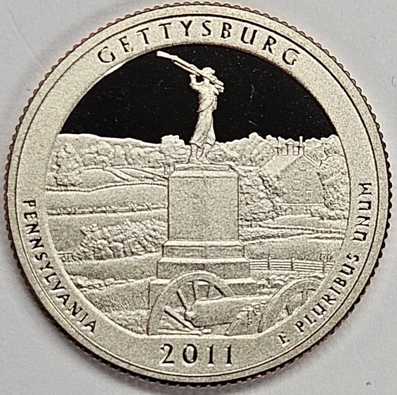 2011-S Gettysburg National Military Park, PA Quarter  Superb Brilliant Proof