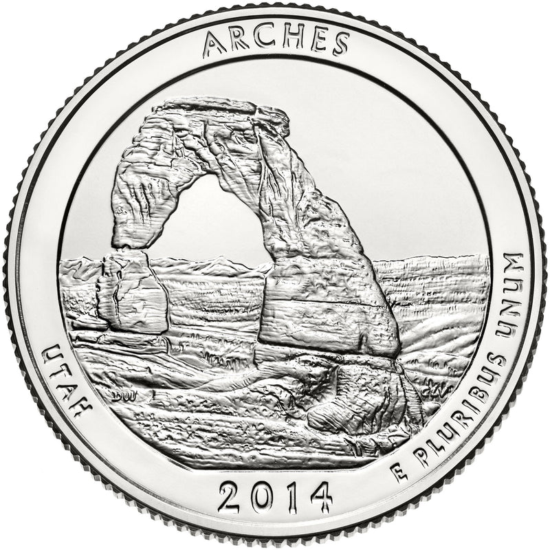 2014 Arches National Park, UT Quarter  Choice BU