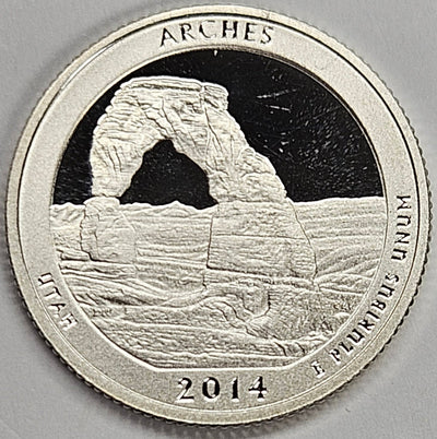 2014-S Arches National Park, UT Quarter  Superb Brilliant Proof Silver