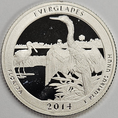 2014-S Everglades National Park, FL Quarter  Superb Brilliant Proof Silver