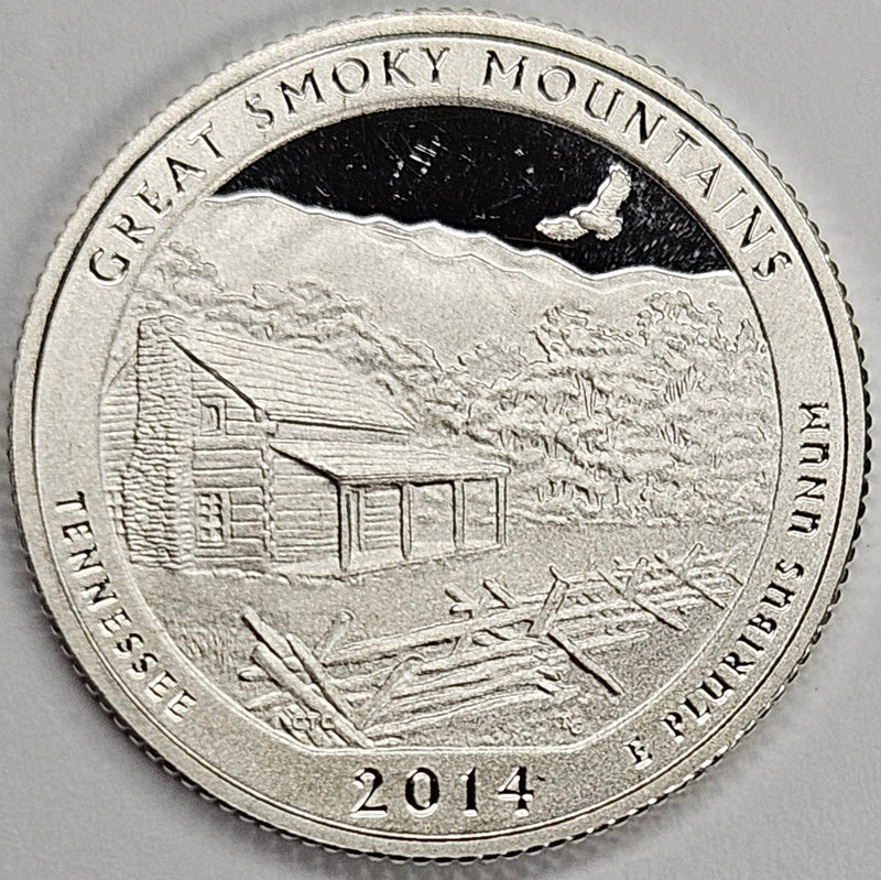 2014-S Great Smoky Mountains National Park, TN Quarter  Superb Brilliant Proof Silver
