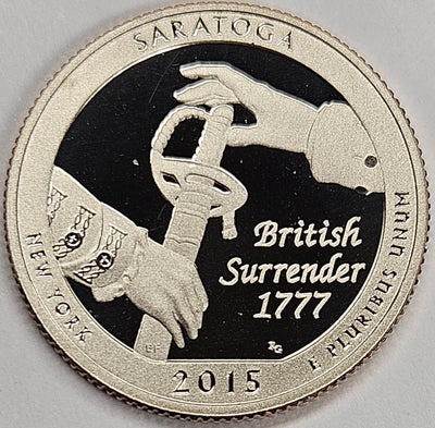 2015-S Saratoga National Historic Park, NY Quarter  Superb Brilliant Proof