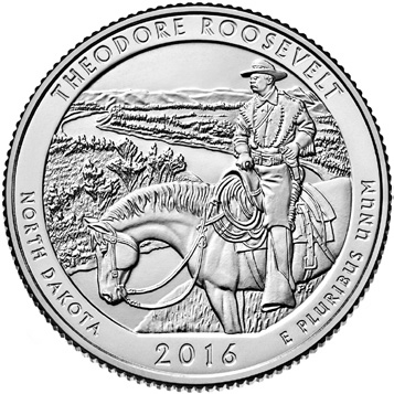 2016 Theodore Roosevelt National Park, ND Quarter  Choice BU