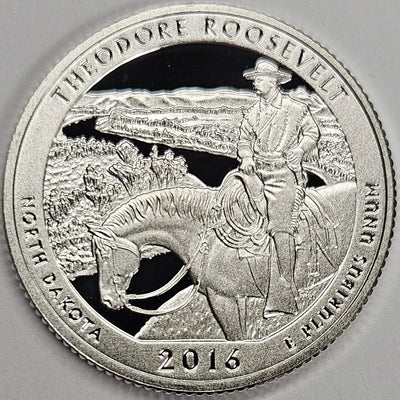 2016-S Theodore Roosevelt National Park, ND Quarter  Superb Brilliant Proof Silver