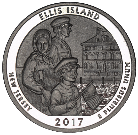 2017-S Ellis Island National Monument, NJ Quarter  Enhanced BU