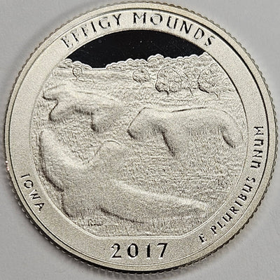 2017-S Effigy Mounds National Park, IA Quarter  Superb Brilliant Proof Silver