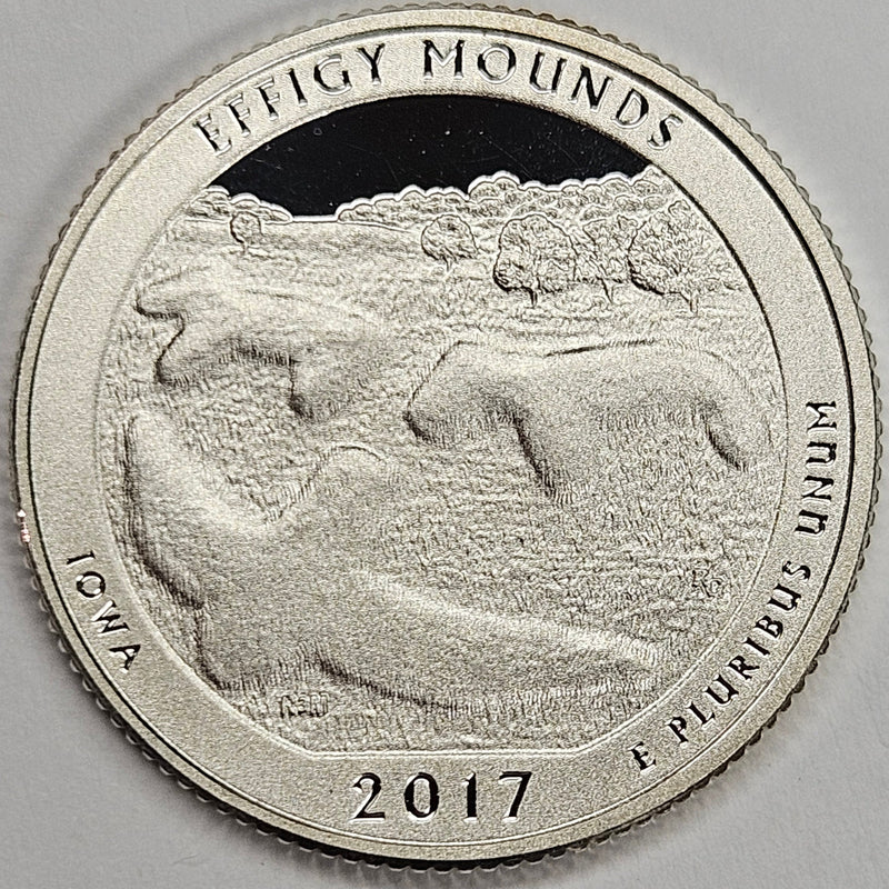 2017-S Effigy Mounds National Park, IA Quarter  Superb Brilliant Proof Silver