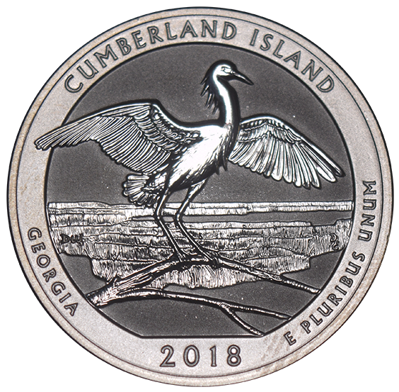 2018-S Cumberland Island National Seashore, GA Quarter  Superb Reverse Proof
