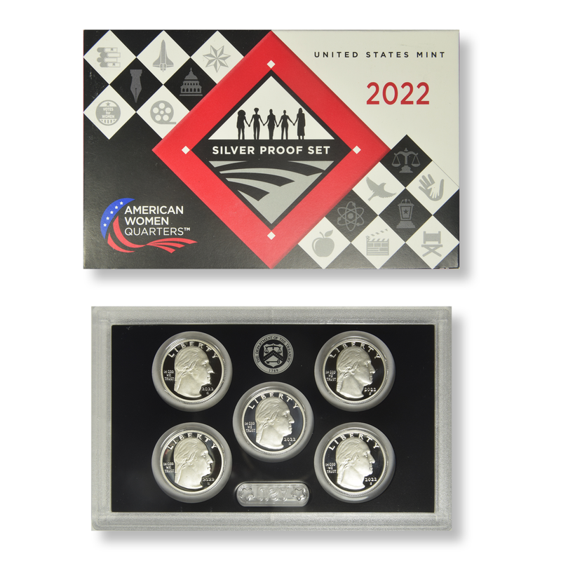 2022-S American Women 5-coin Quarter Proof Set . . . . Superb Brilliant Proof Silver