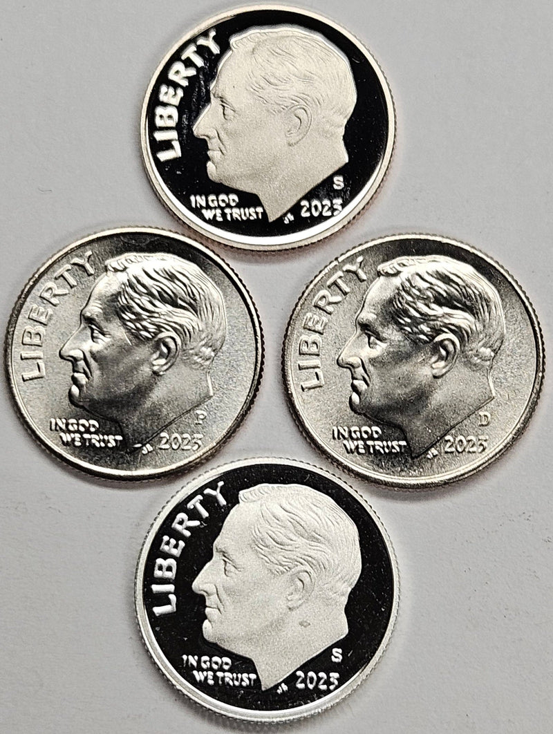 2023-PDS and Silver S Roosevelt Dimes . . . . BU, Proof and Silver Proof